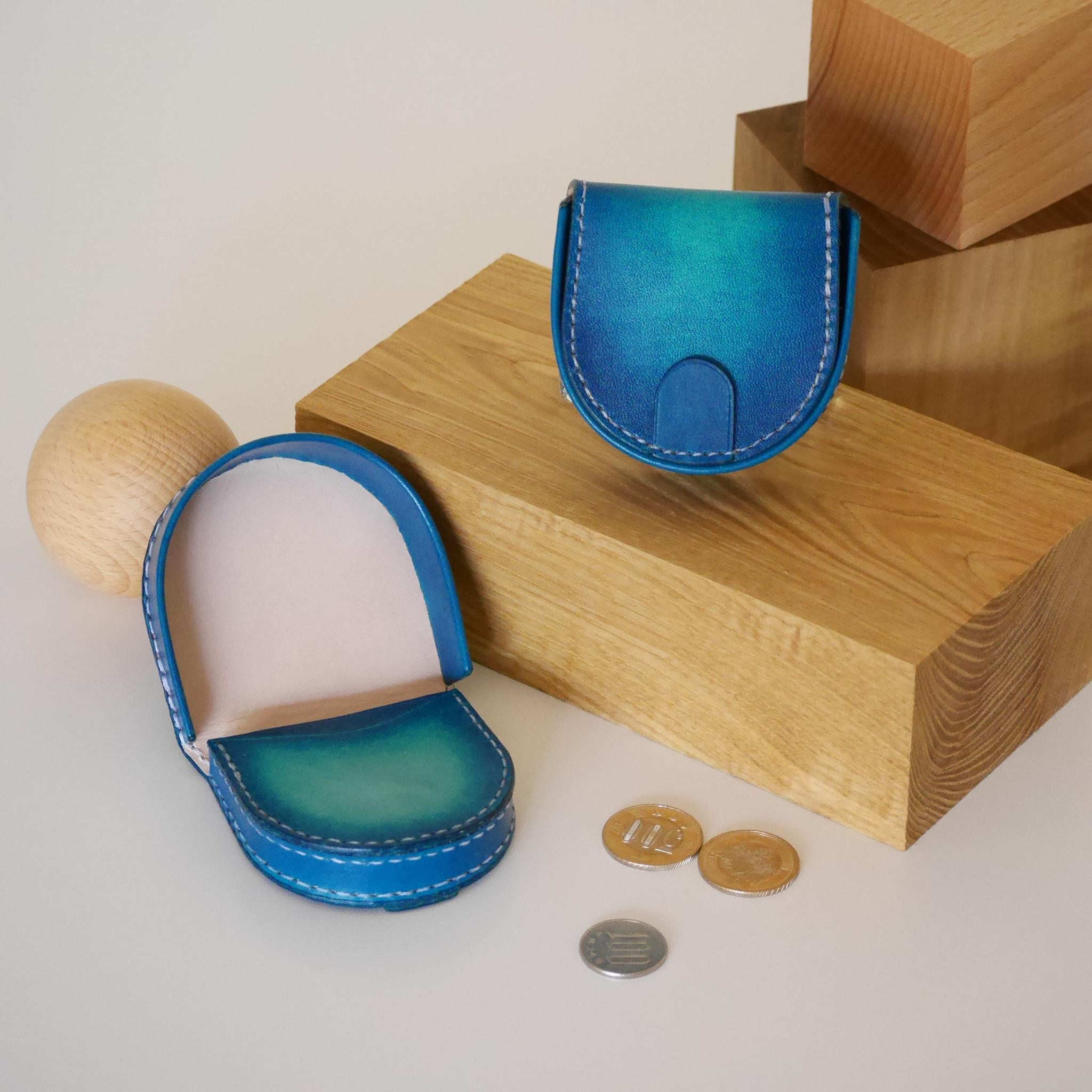 馬蹄型コインケース　ブルー【海の色】
