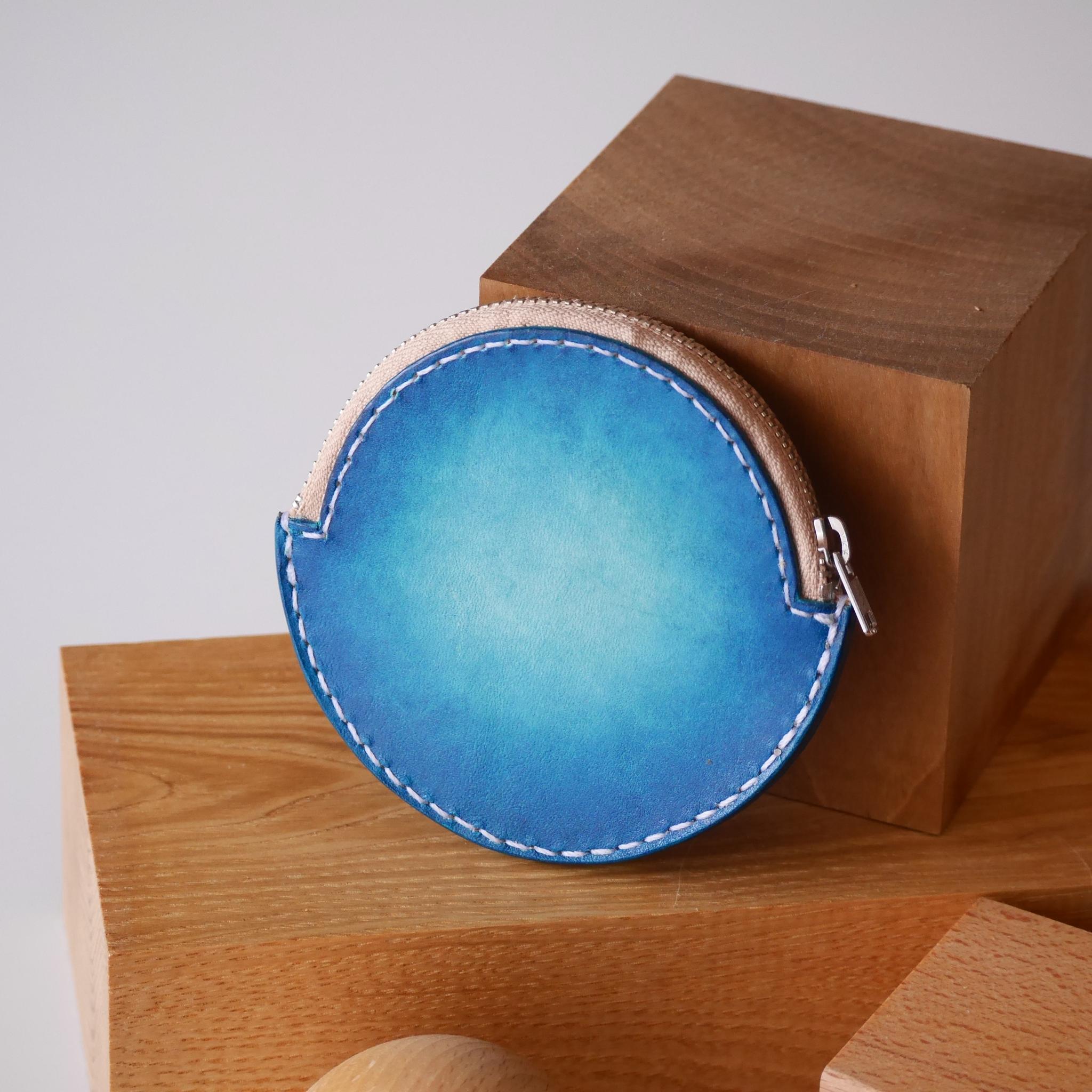 ラウンド型コインケース　ブルー　【海の色】